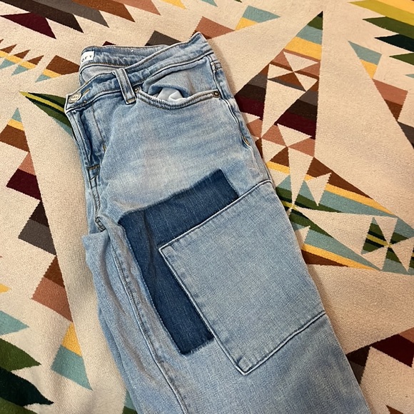 Patchwork LOFT hippie boho crop jeans - Picture 4 of 5